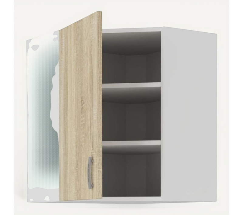 Meuble Haut D'angle Sara Décor Chene Sonoma L59 Xp59 Xh71,5 Fabriqué En Pologne