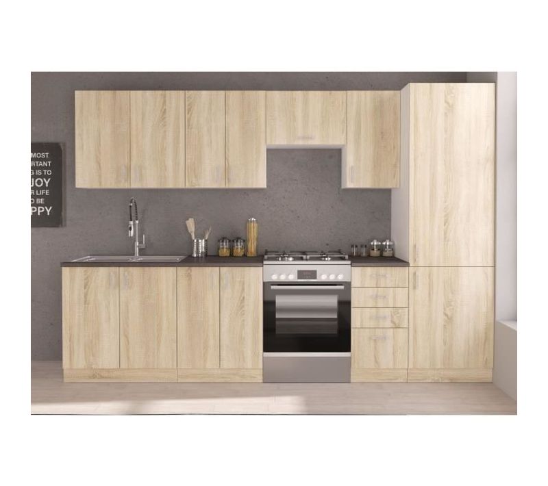 Cuisine Complete Sara Décor Chene Sonoma L300   Plan De Travail Non Inclus