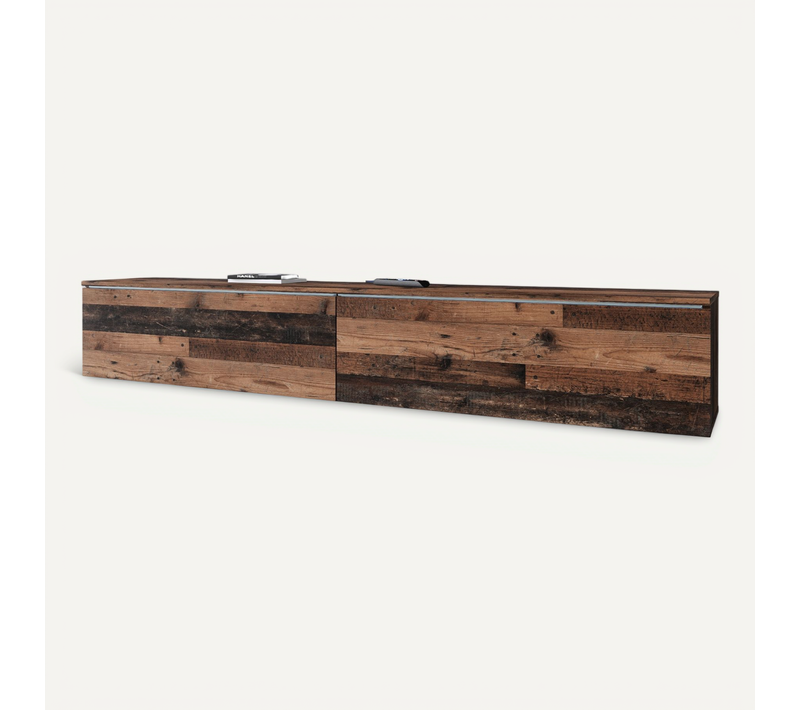 Meuble TV 180 Cm 2 Portes Sans Poignées Mat Style Ancien, à Poser/suspendre
