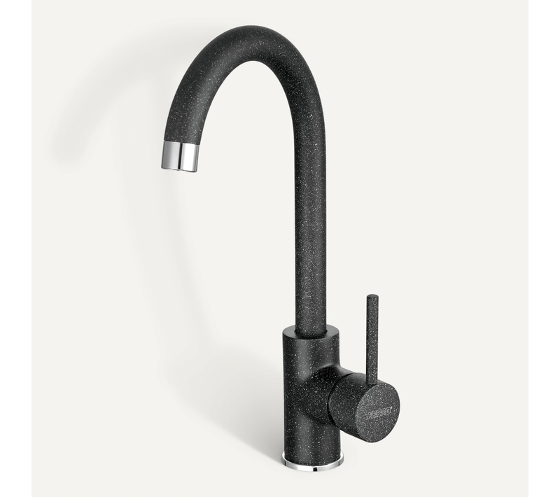 Robinet Mitigeur Évier Bec Rotatif Freya Noir Graphite