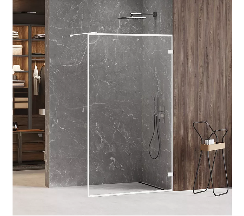 Paroi De Douche à L'italienne Blanche Avec Cadre 140 Cm Santorini White