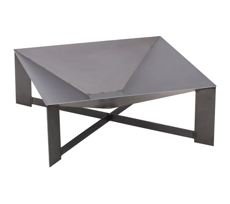 Brasero En Acier Pieds Croisés Design Non Peint