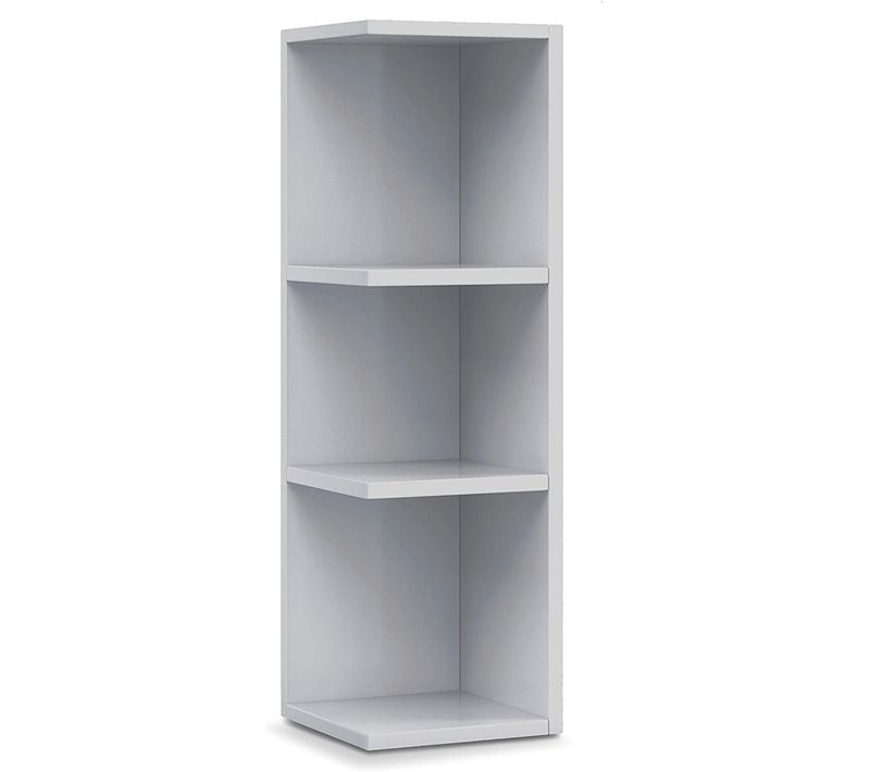 Étagère D'angle Coloris Blanc Brillant, Longueur 20 X Hauteur 65 X Profondeur 19,5 Cm