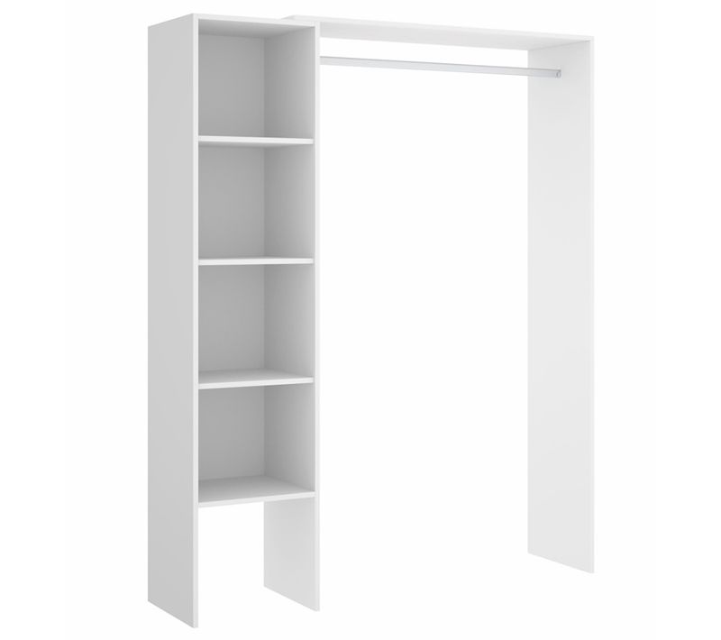 Armoire Placard Extensible Coloris Blanc -140-110x40x187cm