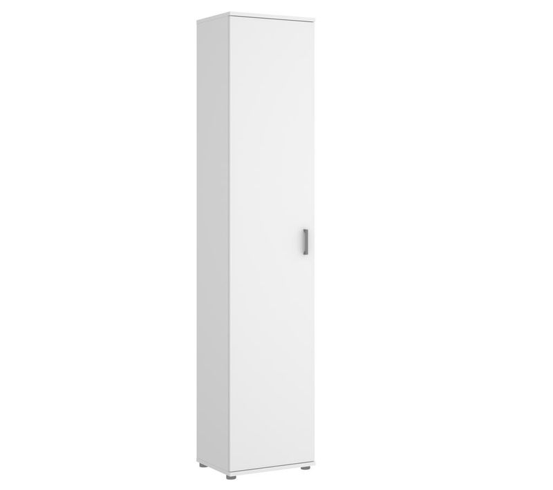 Armoire Meuble De Rangement Coloris Blanc - Longueur 39 X Profondeur 35 X Hauteur 190 Cm