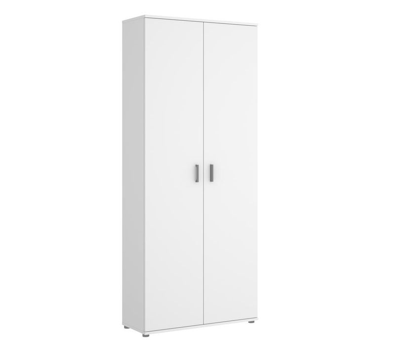 Armoire 2 Portes Coloris Blanc - Longueur 78 X Profondeur 35 X Hauteur 190 Cm