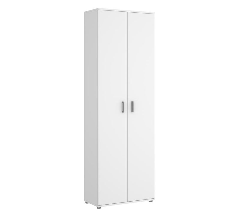 Armoire De Rangement 2 Portes Coloris Blanc - Longueur 61 X Profondeur 35 X Hauteur 190 Cm