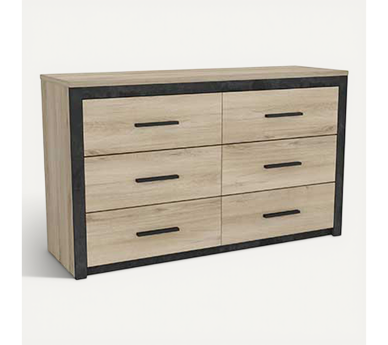Commode En Panneaux De Particules, Chêne Kronberg/sidewalk - Dim : 129,1 X 77,1 X 41,8 Cm