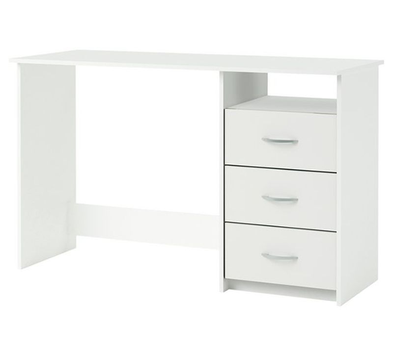 Bureau En Bois Coloris Blanc Mat - 123 X 76,5 X 50,1 Cm