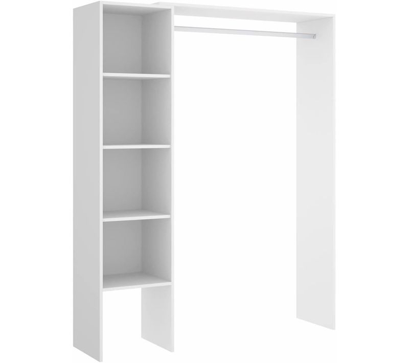 Dressing Armoire Placard Extensible Coloris Blanc -140-110x40x187cm