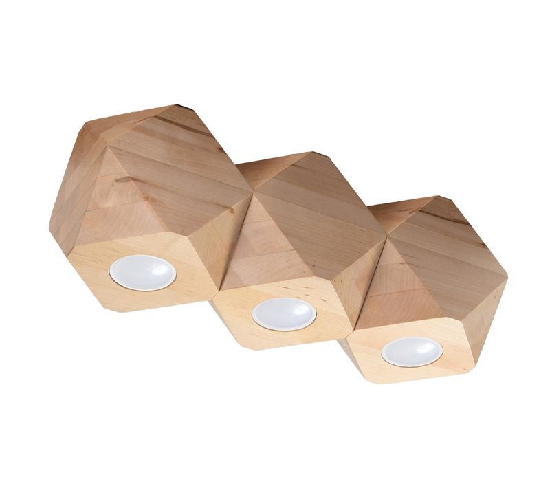 Plafonnier Woody 3 En Bois Naturel
