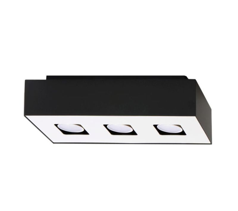 Plafonnier Acier Noir/blanc Gu10 3 Mono