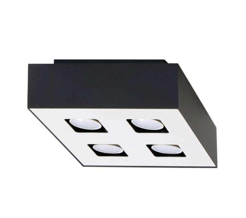 Plafonnier Acier Noir/blanc Gu10 4 Mono