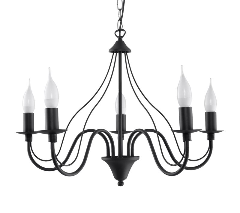 Lustre Acier Noir E14 5 Minerwa