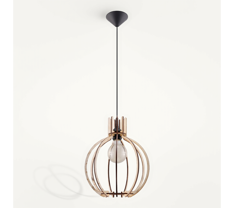 Lampe Pendante Arancia En Bois Naturel