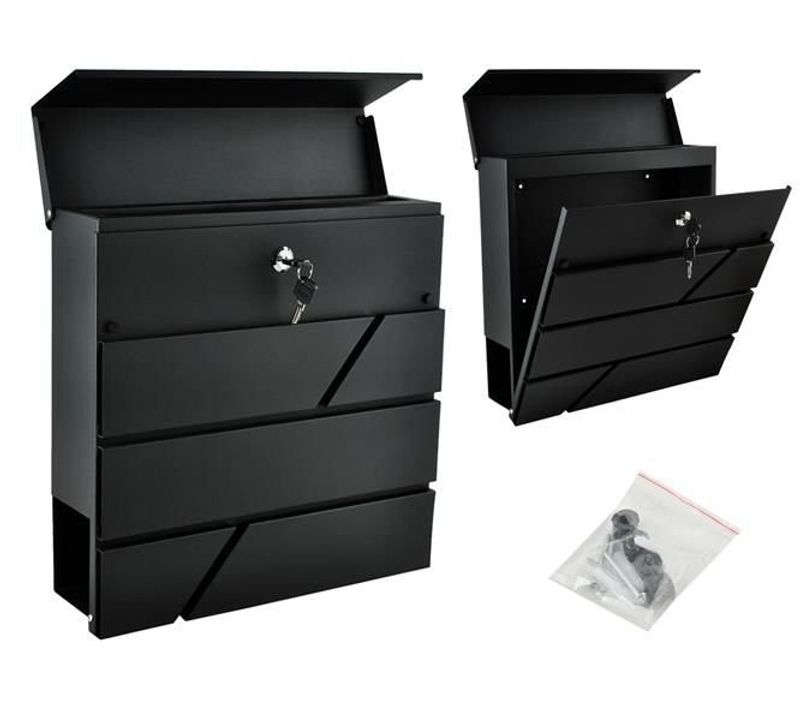 Boîte Aux Lettres, Fente, Avec Porte-journaux Noir