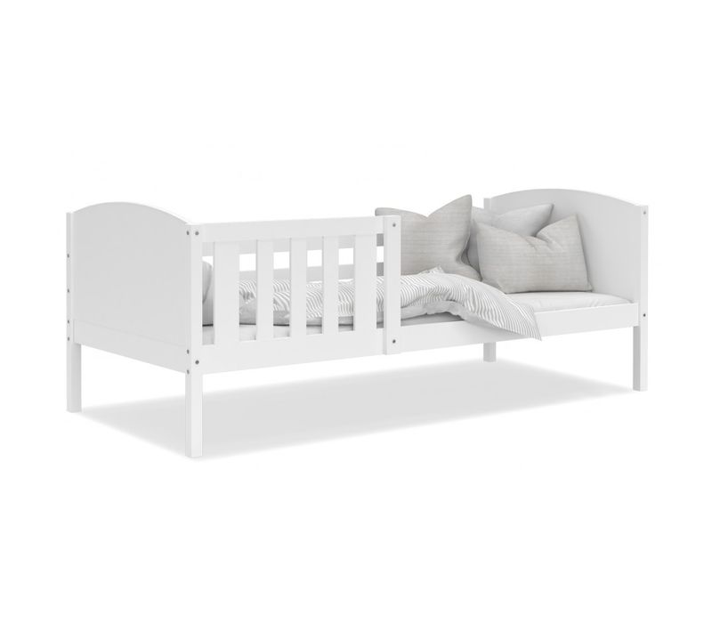 Lit Enfant Tom 90x190 Blanc - Blanc Livré Avec Sommiers