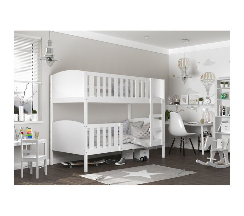 Lit Superposé Tom 90x190 Blanc - Blanc