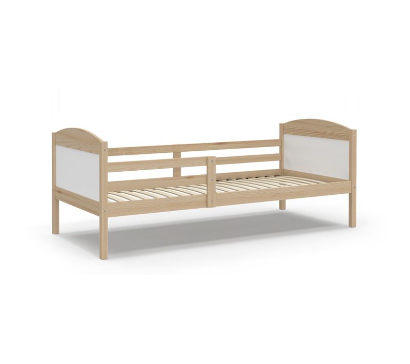 Lit Enfant Mati 90x190 Pin - Blanc Livré Avec Sommiers