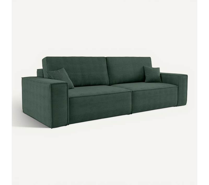 Canapé Convertible  Divano Karl Avec Deux Coffres De Rangement, Vert Bouteille