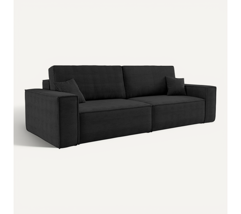 Canapé Convertible Divano Karl Avec Deux Coffres De Rangement, Noir