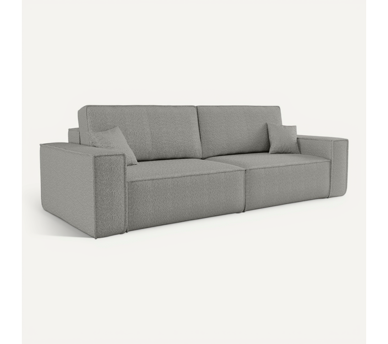 Canapé Convertible Divano Karl Avec Deux Coffres De Rangement, Gris Clair