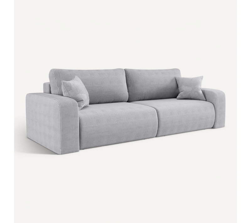 Canapé Convertible Divano Piano Avec Deux Coffres De Rangement, Gris Clair