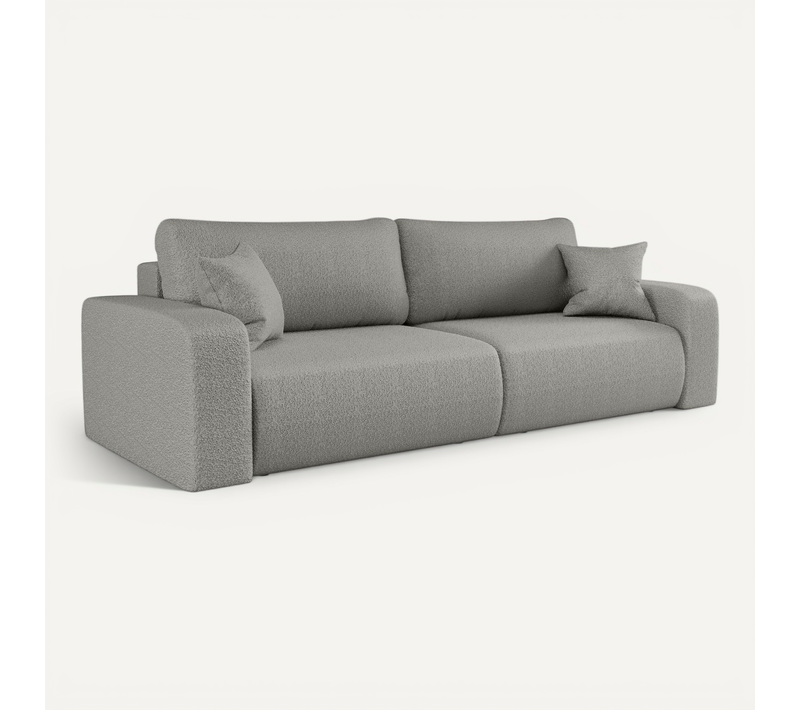 Canapé Convertible Piano Avec Deux Coffres De Rangement, Gris