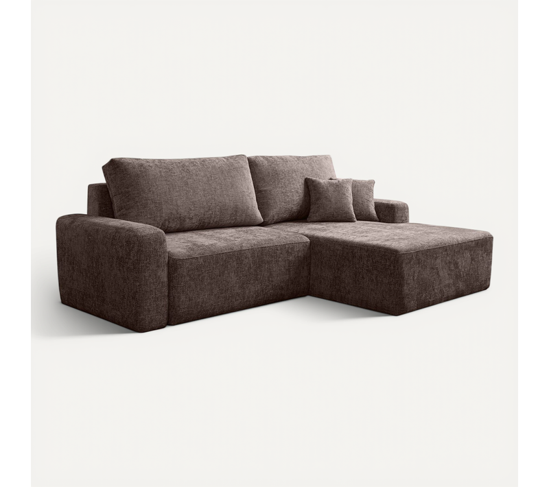 Canapé D’angle Convertible Soho En Chenille - Anthracite