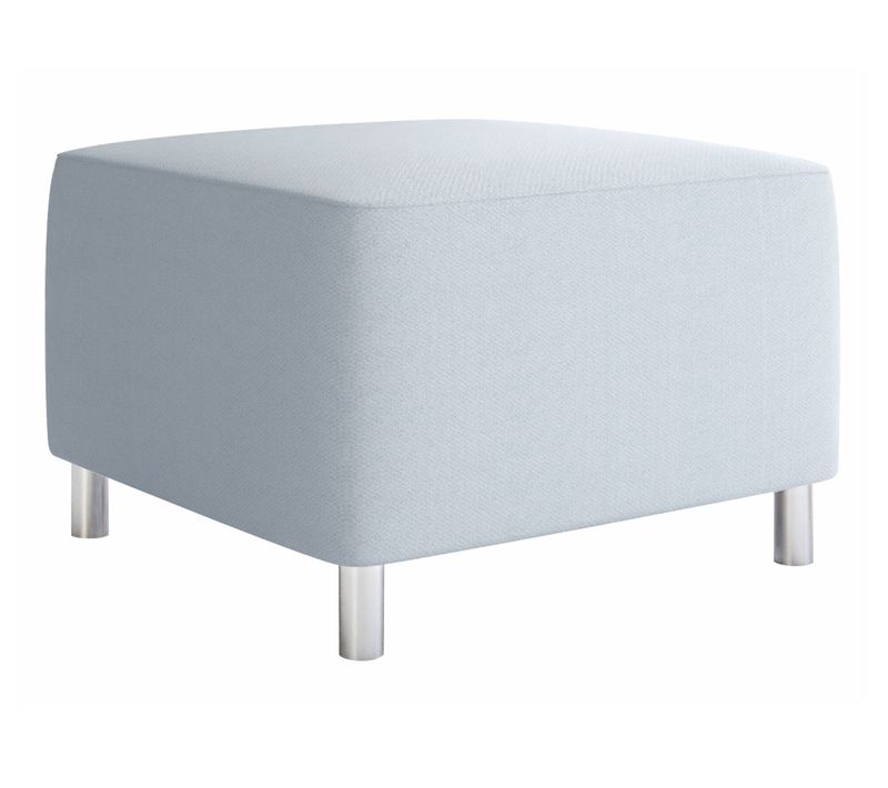 Pouf Comfivo 126, Bleu, 42x56x65cm, Tapisserie, Pieds: Plastique