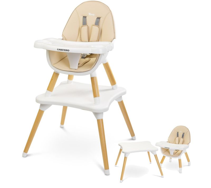 Tuva Chaise Haute Évolutive En Table Et Chaise    Beige