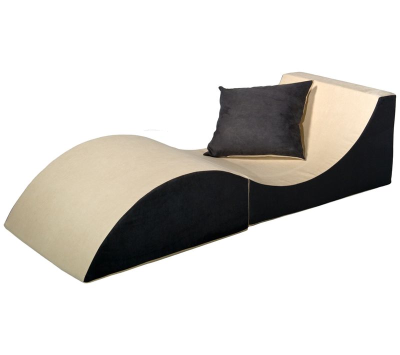 Chaise Longue 3 En 1 Multi-usage Beige-gris