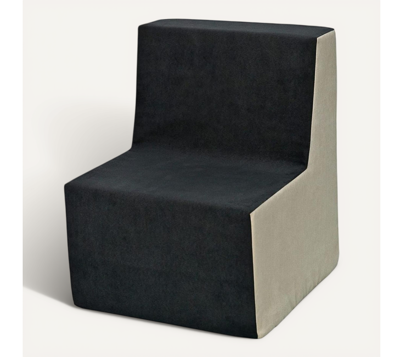 Chaise Fauteuil Pouf Pour Chambre D'enfant Gris-beige