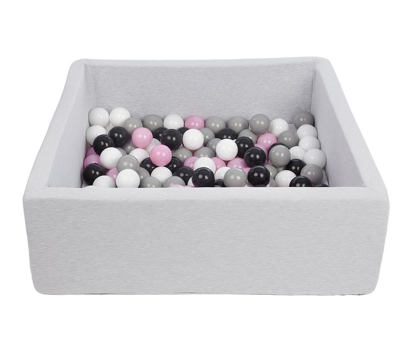 Piscine à Balles Pour Enfant,: 90x90 Cm, Aire De Jeu + 150 Balles Noir,blanc,rose Clair,gris