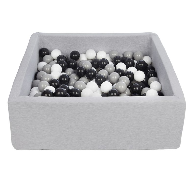 Piscine à Balles Pour Enfant, 90x90 Cm, Aire De Jeu + 300 Balles Noir,blanc,gris