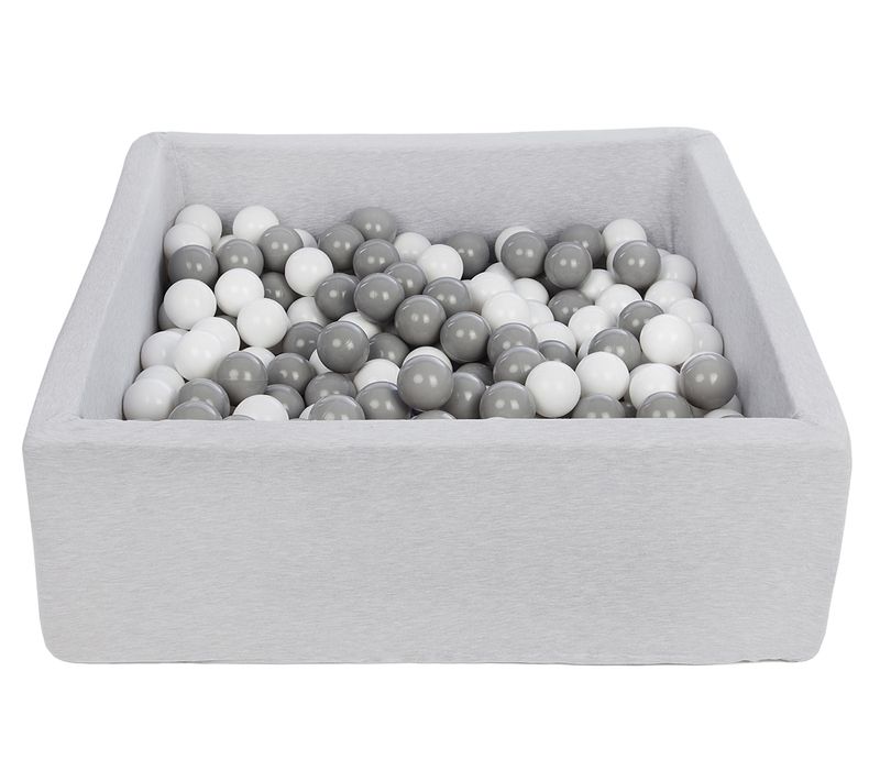 Piscine à Balles Pour Enfant, 90x90 Cm, Aire De Jeu + 300 Balles Blanc,gris