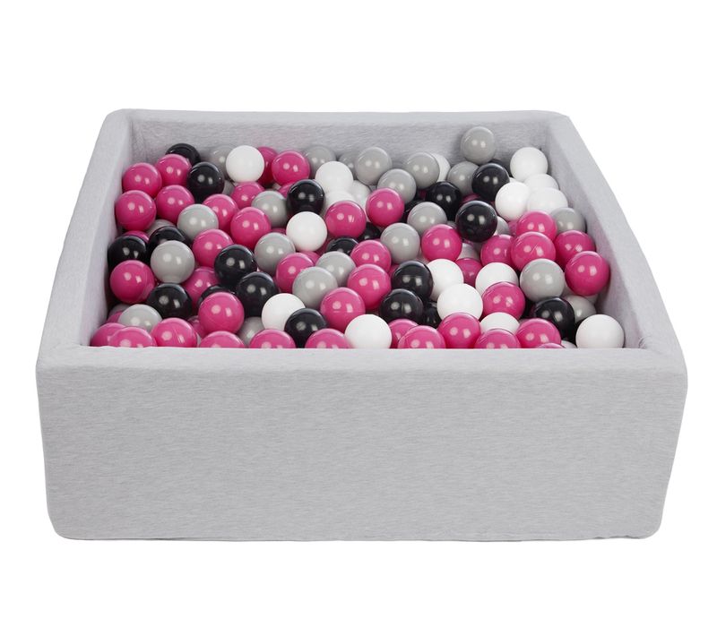 Piscine à Balles Pour Enfant, 90x90 Cm, Aire De Jeu + 450 Balles Noir, Blanc, Rose,gris