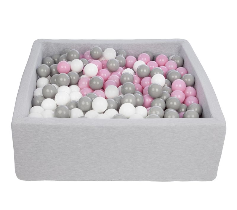 Piscine à Balles Pour Enfant, 90x90 Cm, Aire De Jeu + 450 Balles Blanc,rose Clair,gris