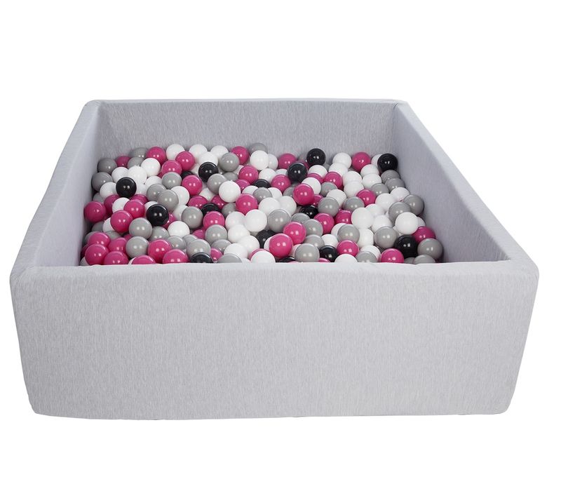 Piscine à Balles Pour Enfant, 20x120 Cm, Aire De Jeu + 600 Balles Noir, Blanc, Rose,gris
