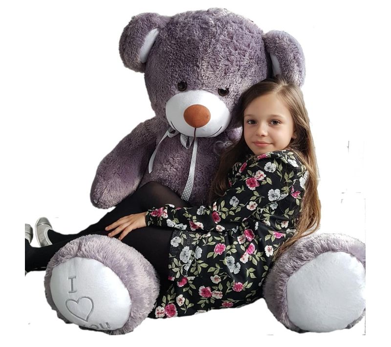 Nounours En Peluche Énorme Teddy Bear 75+85 Gris