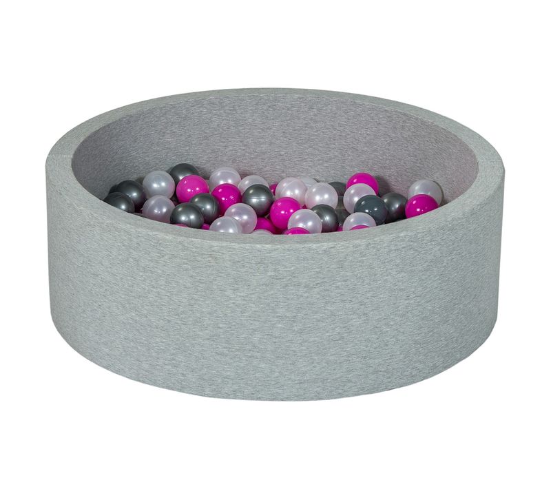 Piscine à Balles Aire De Jeu + 150 Balles Perle, Rose, Argent