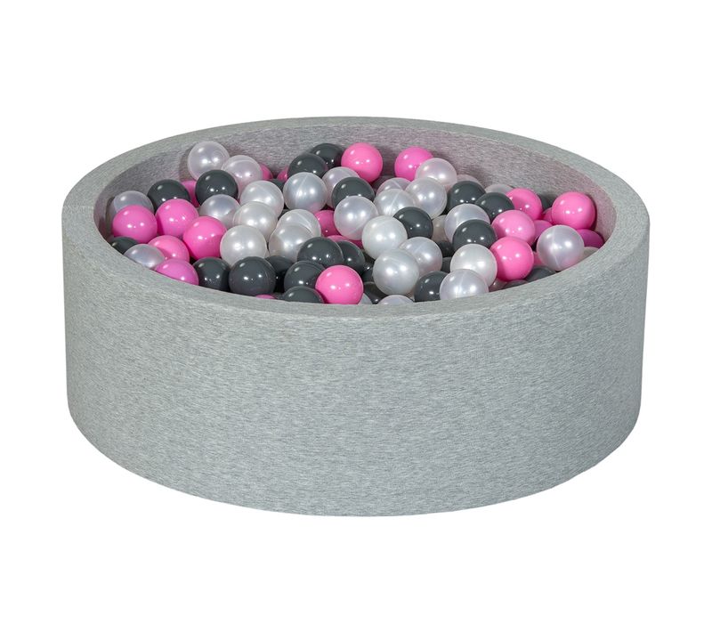 Piscine à Balles Aire De Jeu + 450 Balles Perle, Rose Clair, Gris