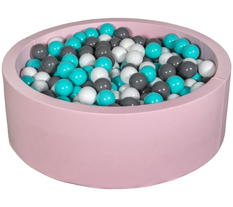 Piscine à Balles Aire De Jeu + 450 Balles Rose Blanc,gris,turquoise