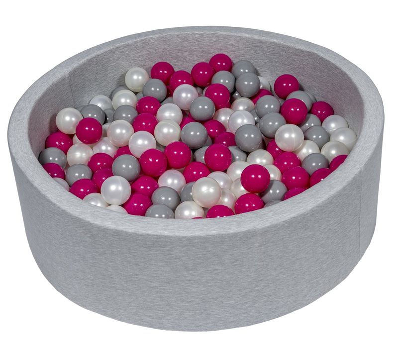Piscine à Balles Aire De Jeu + 200 Balles Perle, Rose, Gris