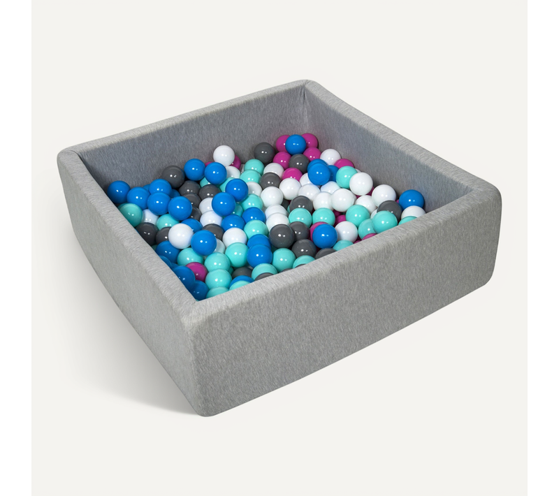 Piscine à Balles Pour Enfant, 90x90 Cm, Aire De Jeu + 200 Balles Blanc,bleu,rose,gris,turquoise