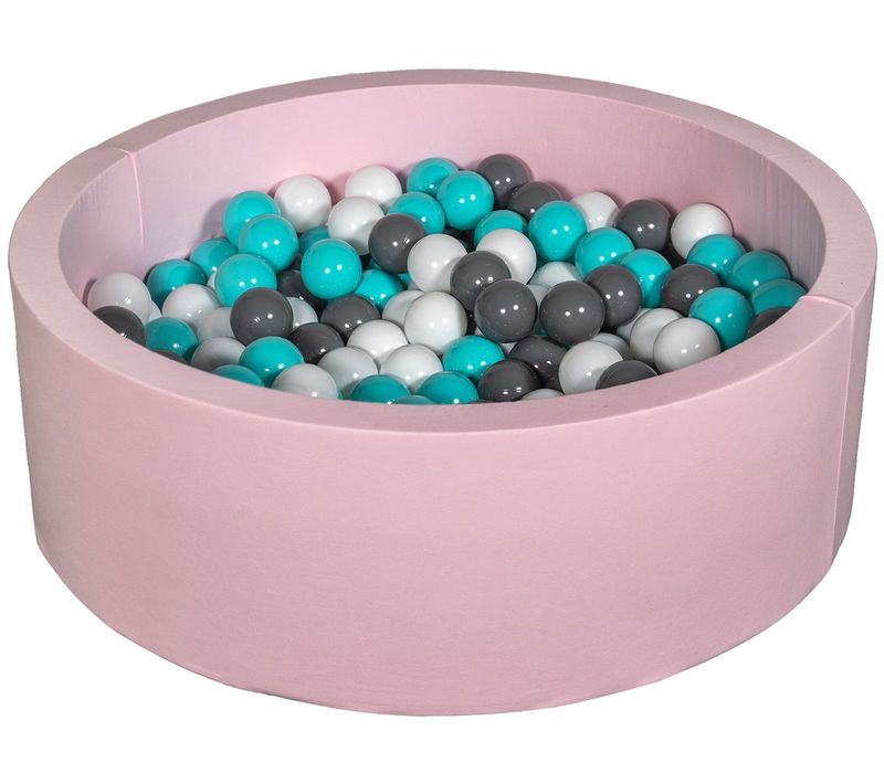 Piscine à Balles Aire De Jeu + 200 Balles Rose Blanc,gris,turquoise