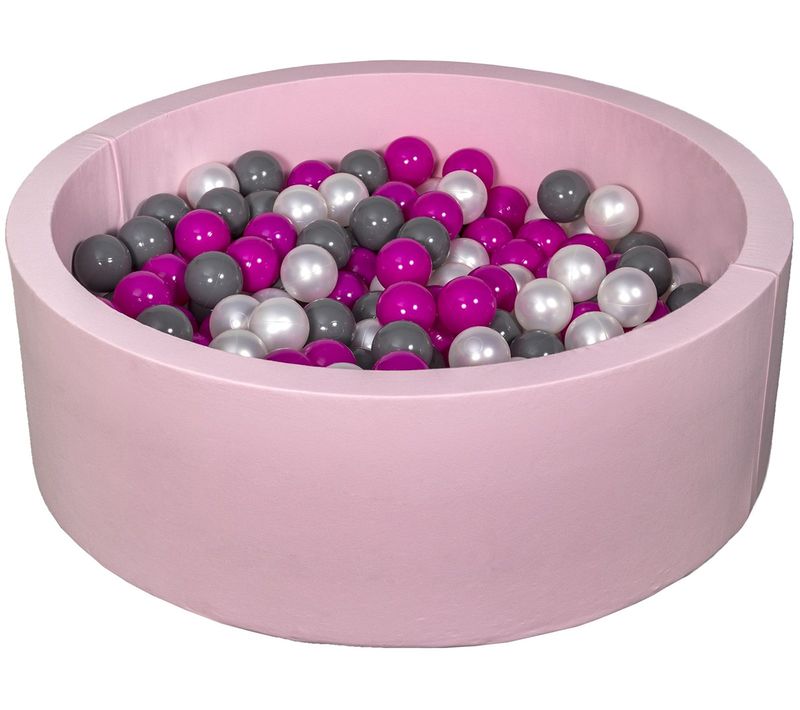 Piscine à Balles Aire De Jeu + 200 Balles Rose Perle, Rose, Gris