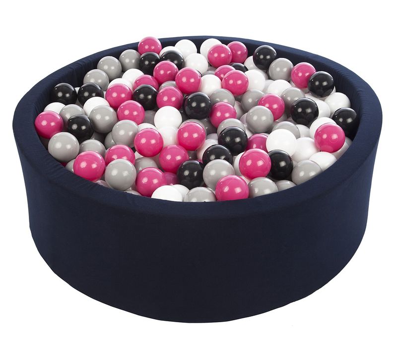 Piscine à Balles Aire De Jeu + 450 Balles Bleu Marine Noir, Blanc, Rose,gris