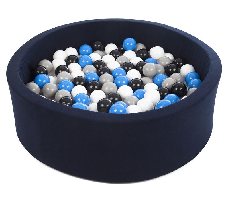 Piscine à Balles Aire De Jeu + 200 Balles Bleu Marine Noir,blanc,bleu,gris