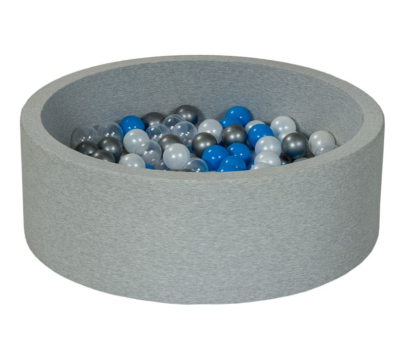 Piscine à Balles Aire De Jeu + 150 Balles Perle, Transparent, Bleu, Argent